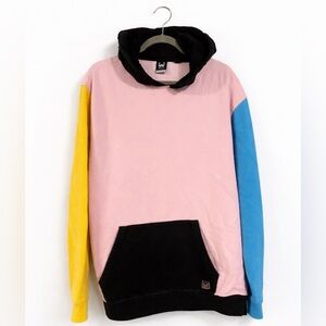 WXYZ Multicolor Colorblock Pullover Hoodie Sweatshirt, Men's/Unisex Sz XL